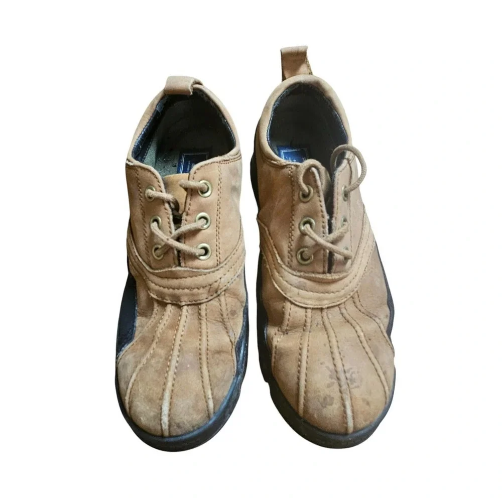Polo Sport Ralph Lauren Mens Leather Lace Up Duck‎ Boots SZ 8 Low Top 90s Y2K